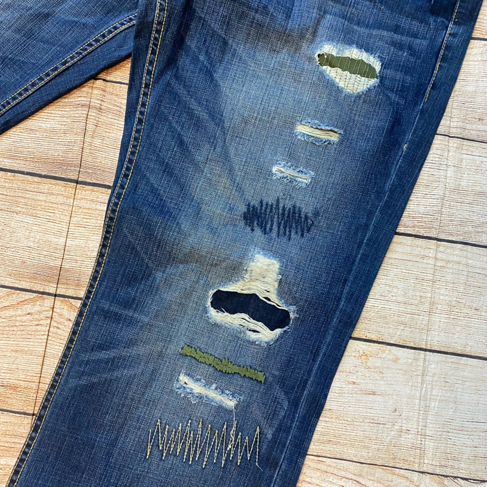 Parish Distressed Men’s Denim Jeans Baggy Size 38 NWOT - Picture 3 of 9